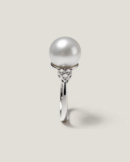 Due Stelle Pearl & Diamond Ring