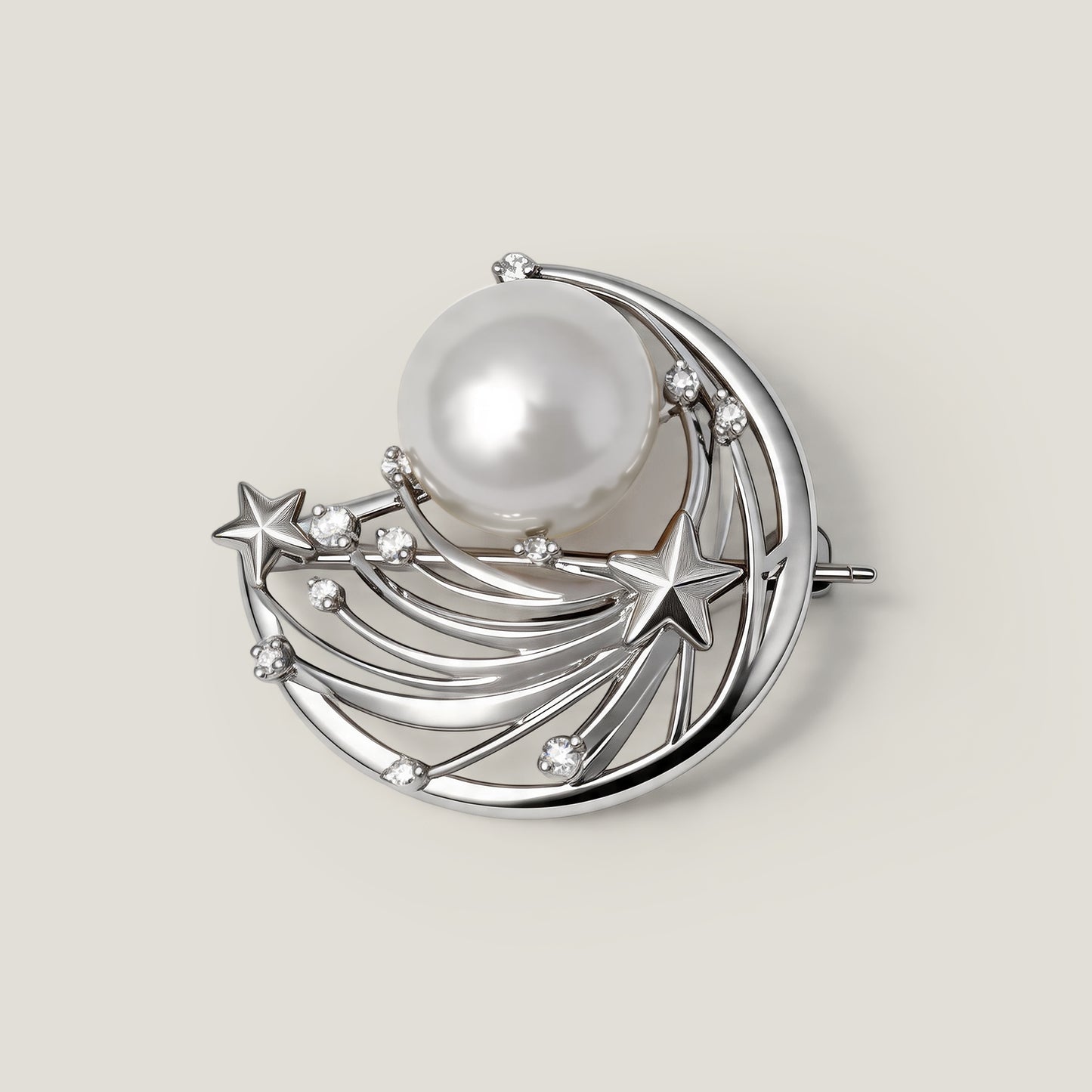 Celestial South Sea Pearl & Diamond Brooch