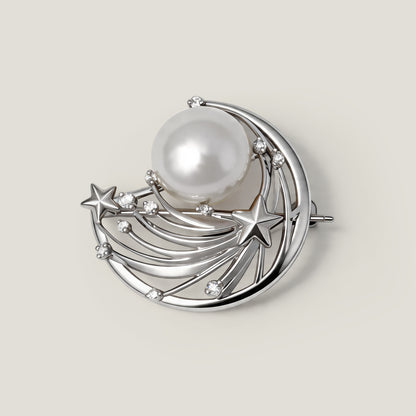 Celestial South Sea Pearl & Diamond Brooch