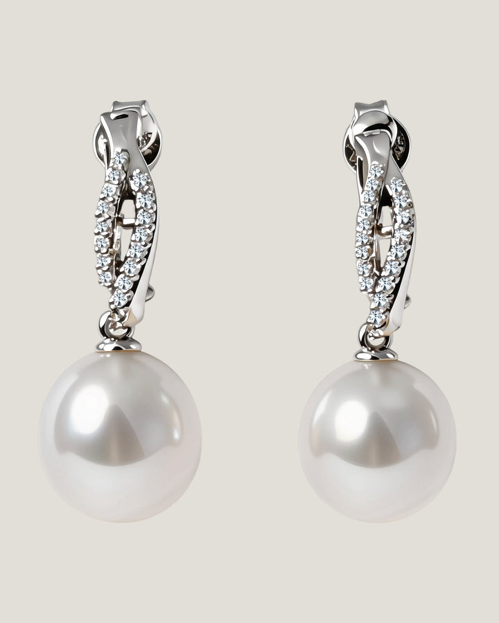 Linea Convertible Diamond & Pearl Earrings